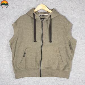 Speed And Strength Motorcycle Sleeveless Hoodie Brown Full-Zip Women's Size 2XL